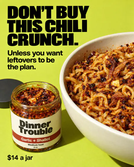 Example: Don't buy this ad for Dinner Trouble, a fictional brand
