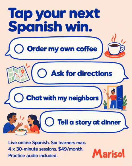 Example: Tap your goals ad for Marisol, a fictional brand