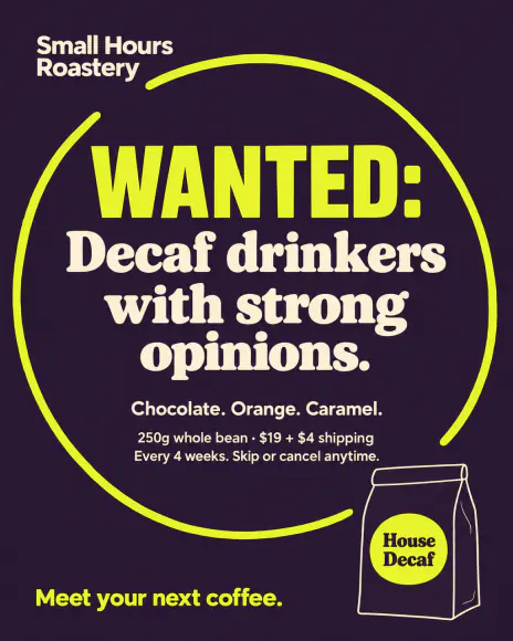 Example: Wanted ad for Small Hours Roastery, a fictional brand