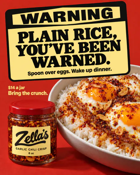 Example: Warning ad for Zella's, a fictional brand