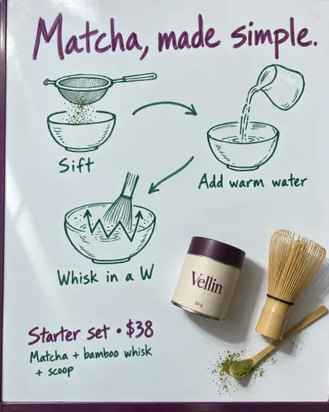 Example: Whiteboard ad for Vellin, a fictional brand